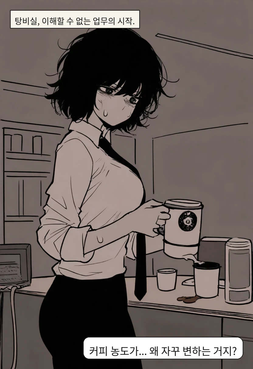 탕비실, 이해할 수 없는 업무의 시작. / 커피 농도가... 왜 자꾸 변하는 거지?