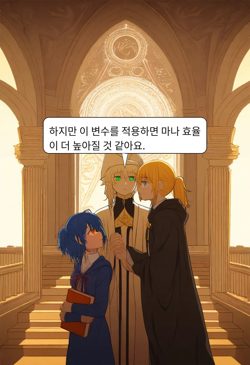 엘리안: 하지만 이 변수를 적용하면 마나 효율이 더 높아질 것 같아요.