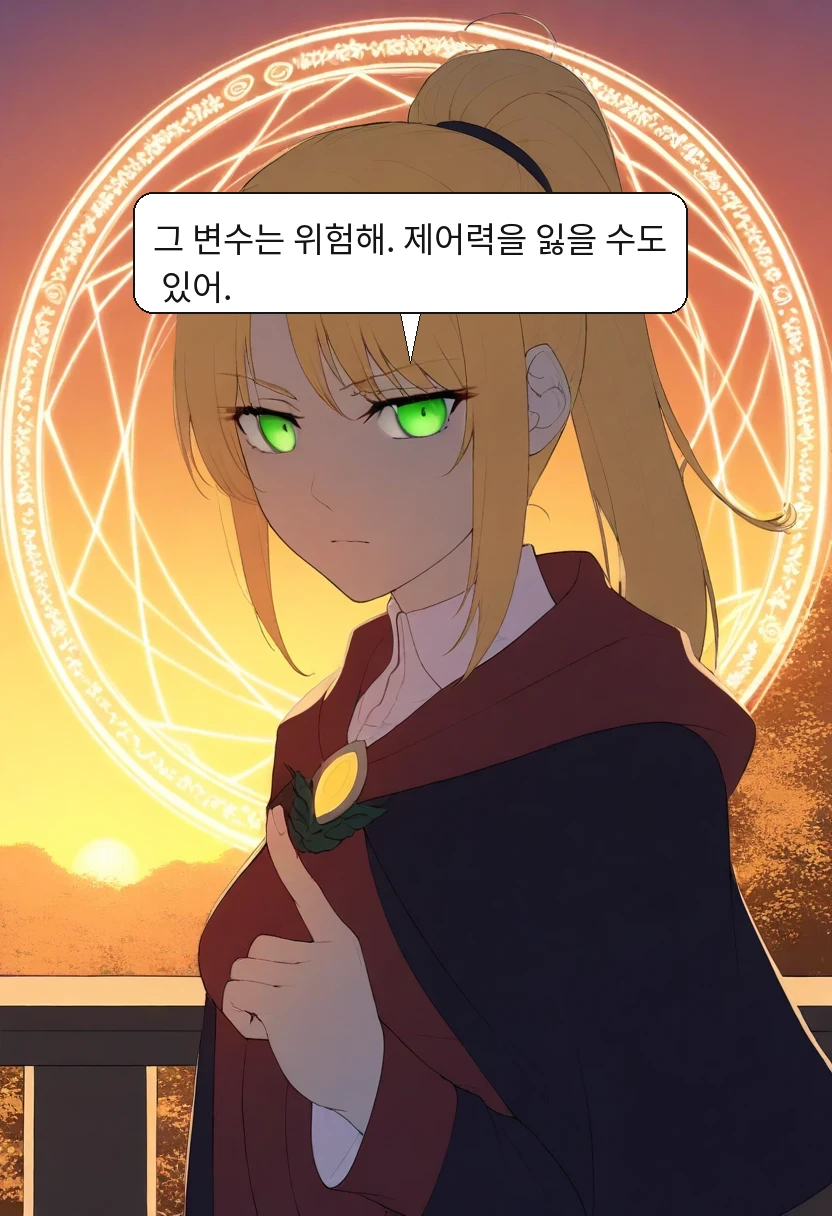 리라: 그 변수는 위험해. 제어력을 잃을 수도 있어.