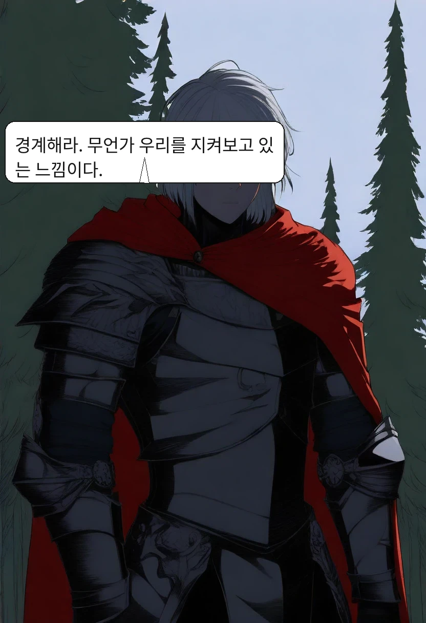 카엘: 경계해라. 무언가 우리를 지켜보고 있는 느낌이다.