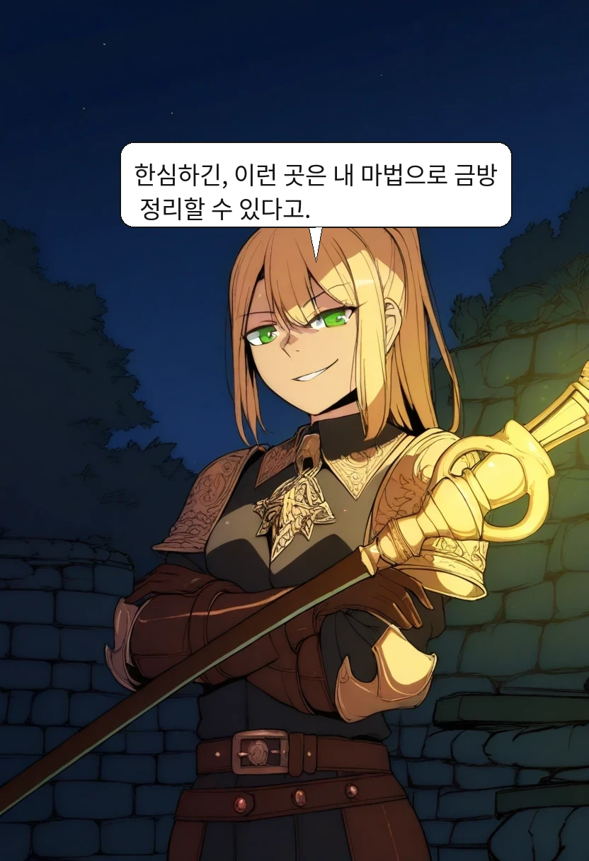 리라: 한심하긴, 이런 곳은 내 마법으로 금방 정리할 수 있다고.