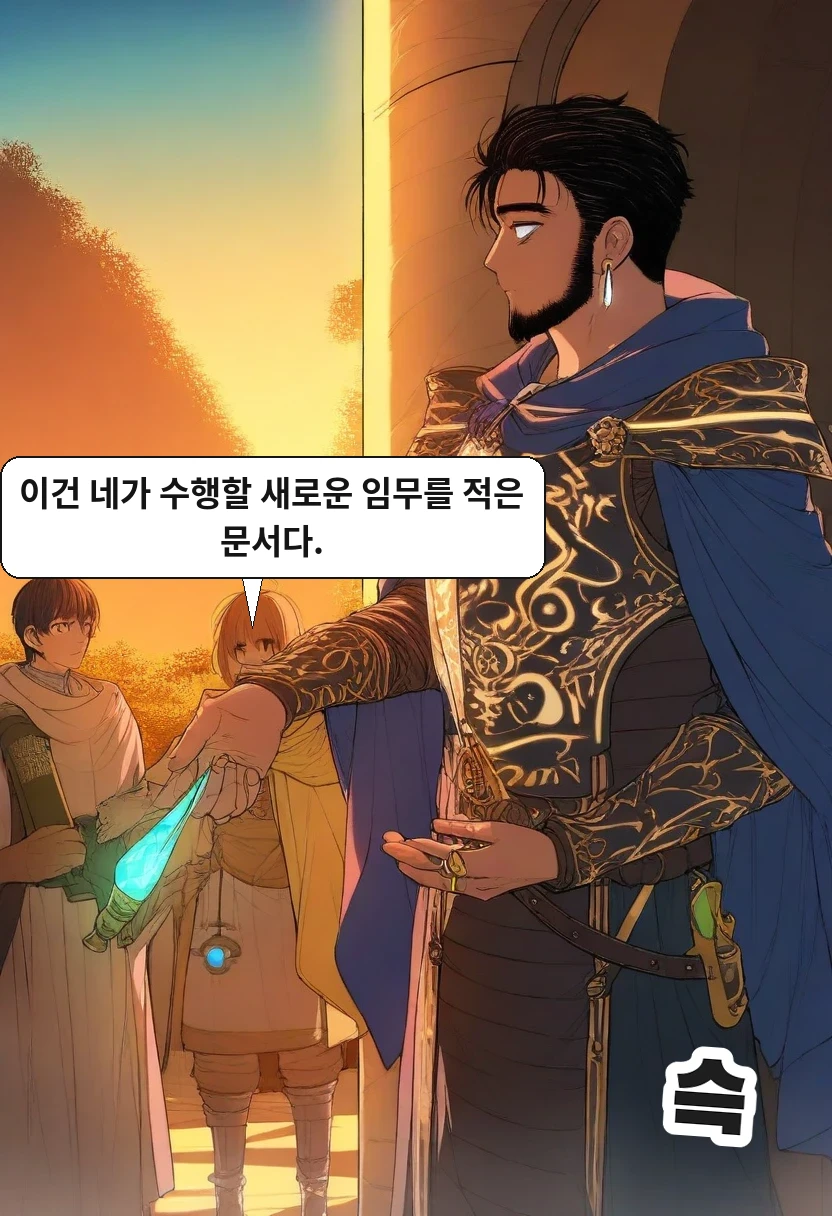 카일: 이건 네가 수행할 새로운 임무를 적은 문서다.