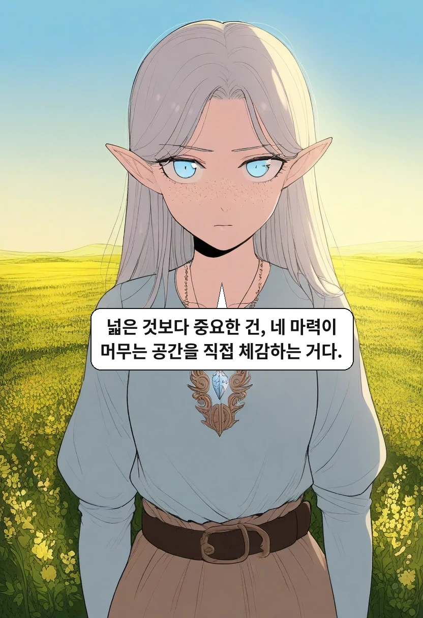 리안: 넓은 것보다 중요한 건, 네 마력이 머무는 공간을 직접 체감하는 거다.