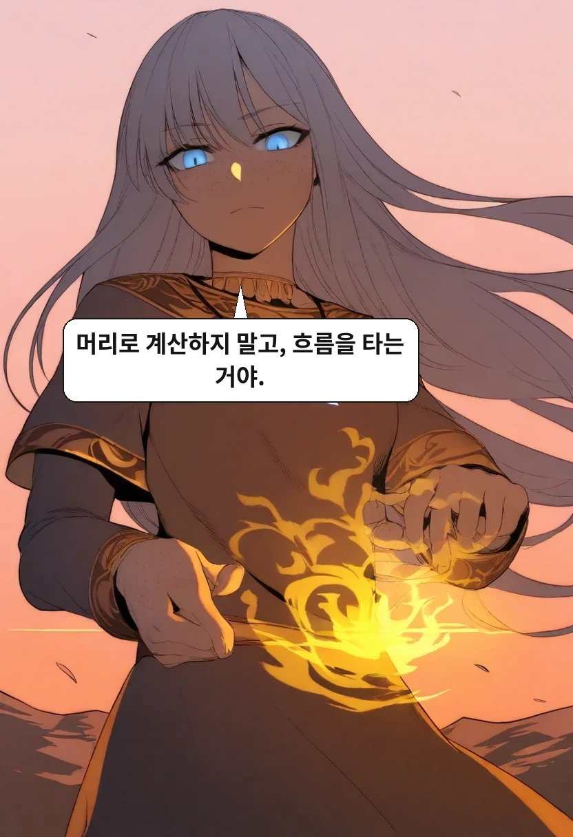 리안: 머리로 계산하지 말고, 흐름을 타는 거야.