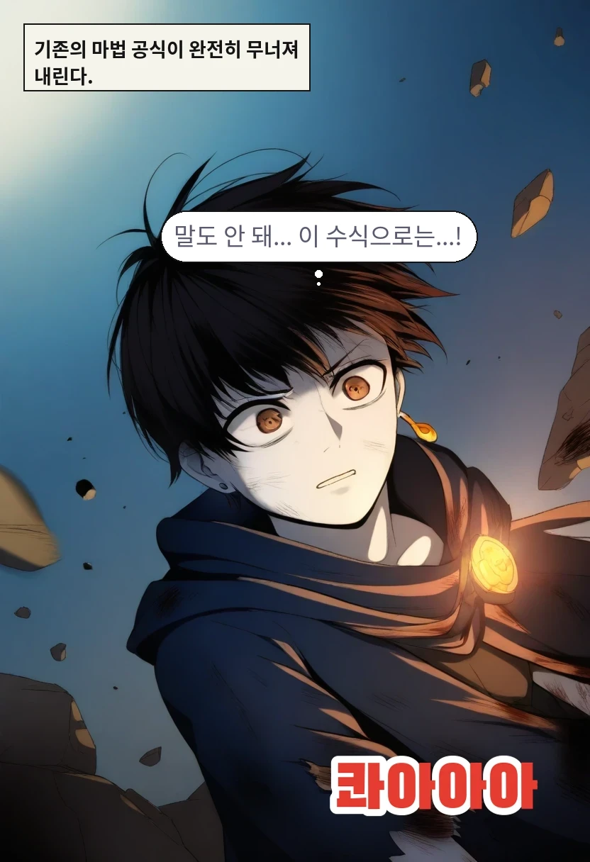 기존의 마법 공식이 완전히 무너져 내린다. / 이한: 말도 안 돼... 이 수식으로는...!