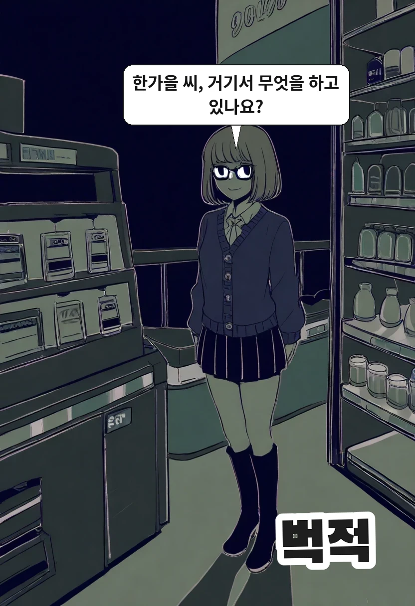 최 점장: 한가을 씨, 거기서 무엇을 하고 있나요?