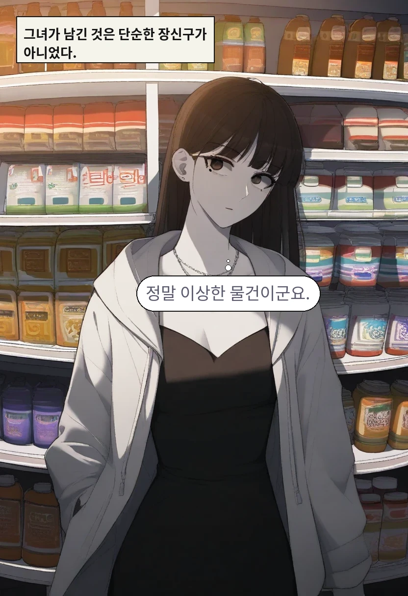 그녀가 남긴 것은 단순한 장신구가 아니었다. / 한지우: 정말 이상한 물건이군요.
