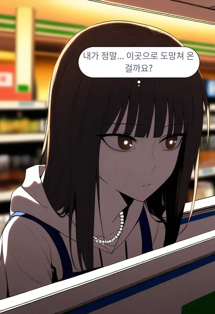 한지우: 내가 정말... 이곳으로 도망쳐 온 걸까요?