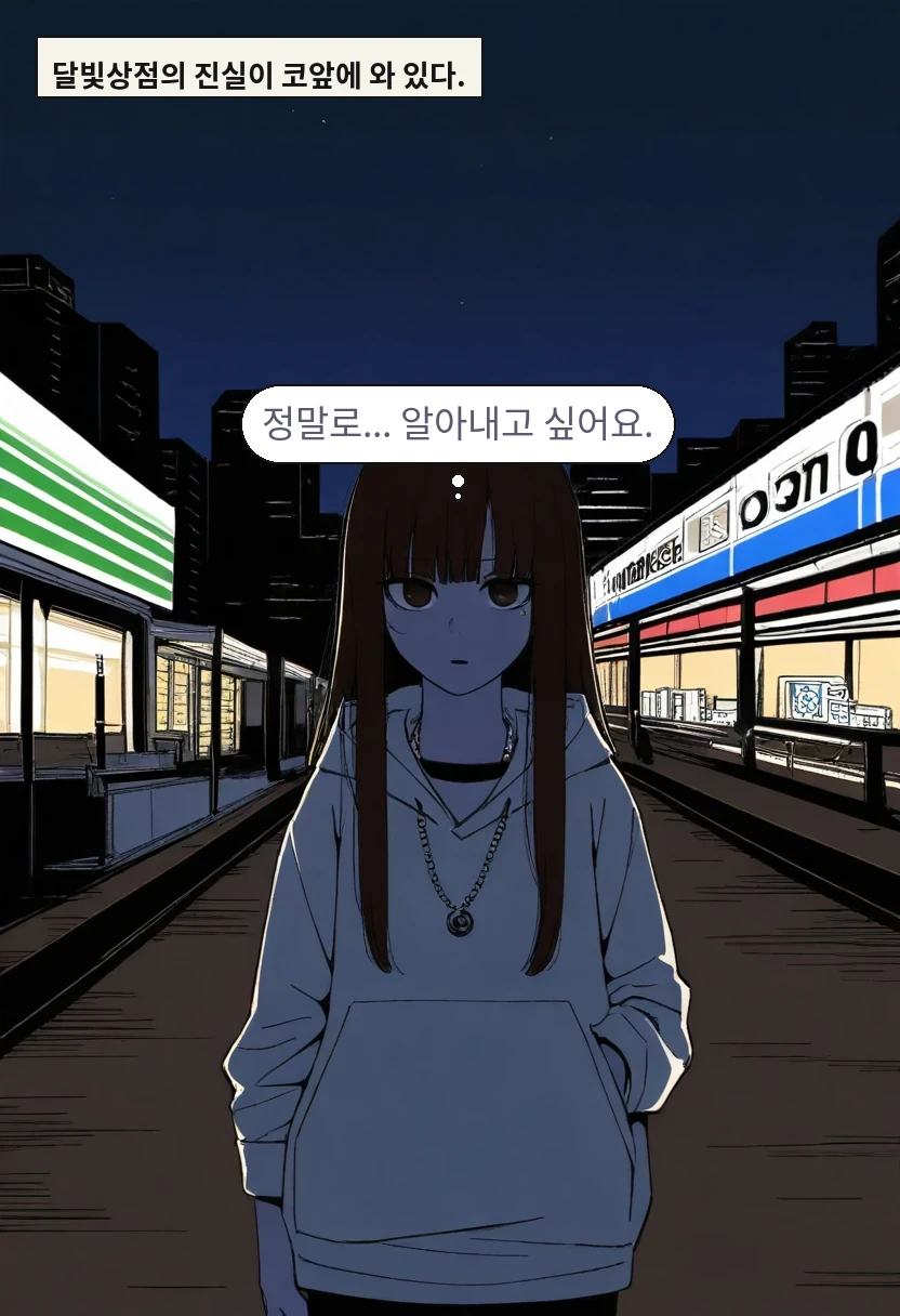 달빛상점의 진실이 코앞에 와 있다. / 한지우: 정말로... 알아내고 싶어요.