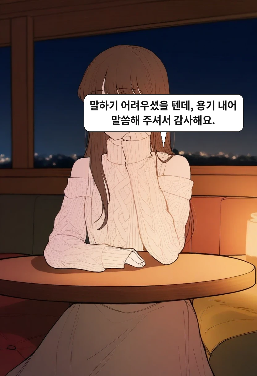 이서아: 말하기 어려우셨을 텐데, 용기 내어 말씀해 주셔서 감사해요.