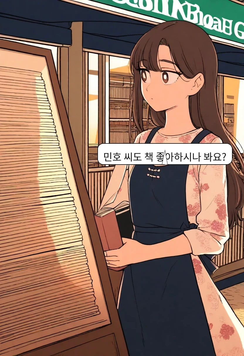 이서아: 민호 씨도 책 좋아하시나 봐요?