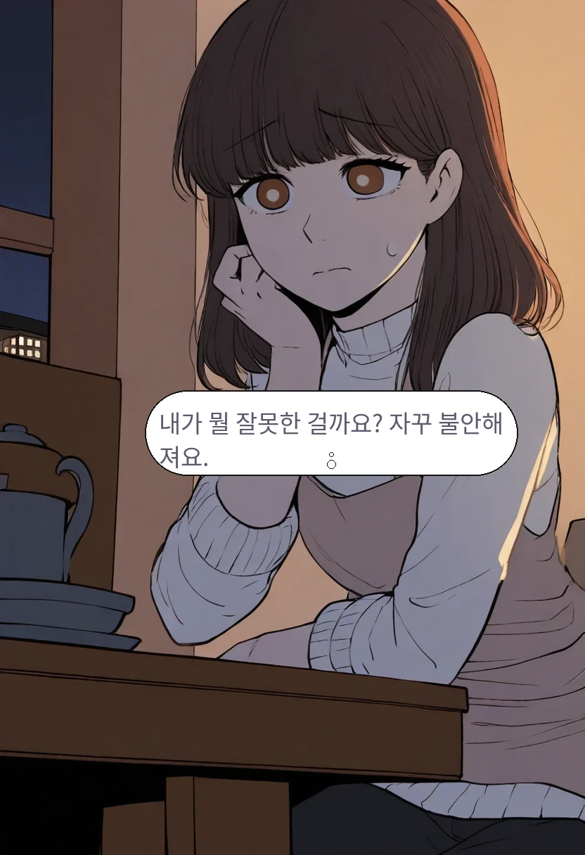 이서아: 내가 뭘 잘못한 걸까요? 자꾸 불안해져요.