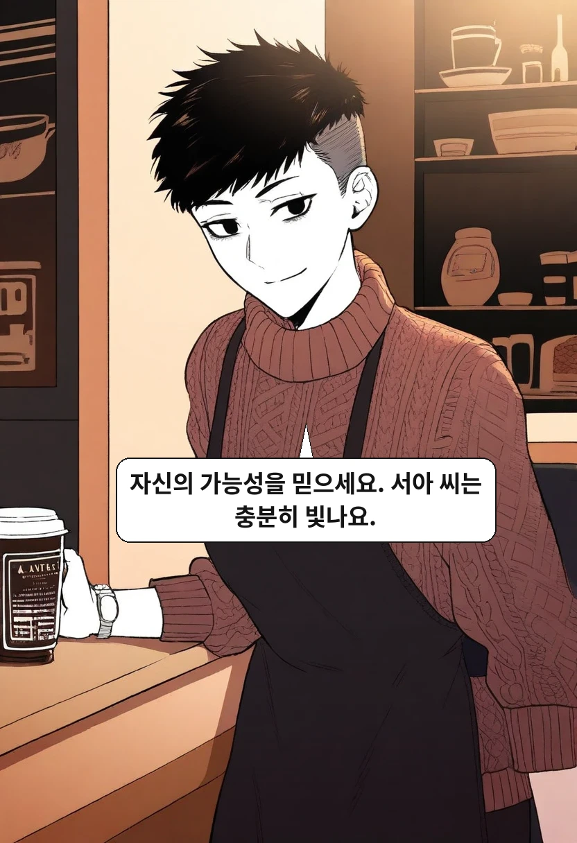 한민준: 자신의 가능성을 믿으세요. 서아 씨는 충분히 빛나요.