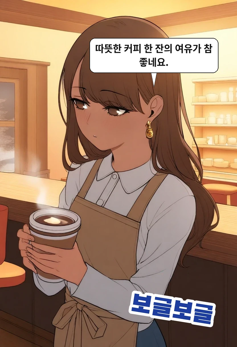 이서아: 따뜻한 커피 한 잔의 여유가 참 좋네요.