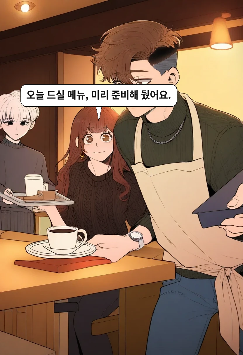 이서아: 오늘 드실 메뉴, 미리 준비해 뒀어요.