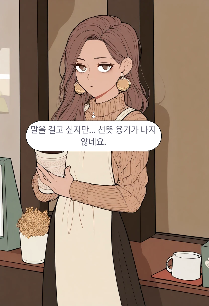 이서아: 말을 걸고 싶지만... 선뜻 용기가 나지 않네요.